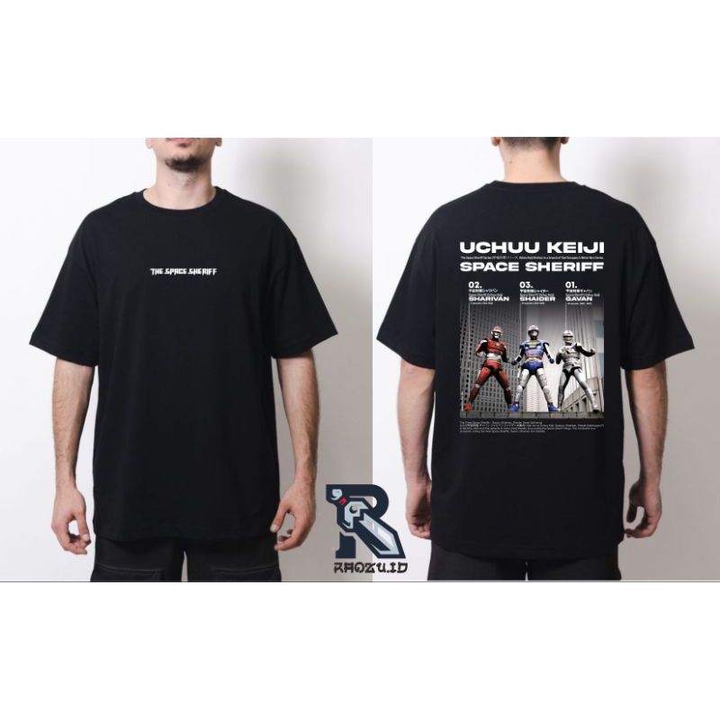 kaos t-shirt oversize trio space sheriff gavan sharivan shaider