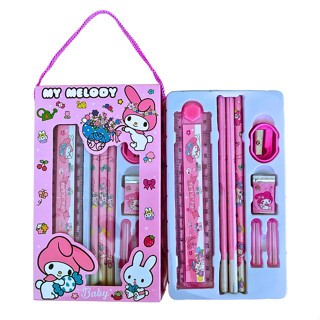 

8in1 Set ATK Anak Lucu Set Alat Tulis Pensil Rautan Penghapus Penggaris Motif Sanrio Kiuromi Cinamorol Cute Cocok Hadiah Kado