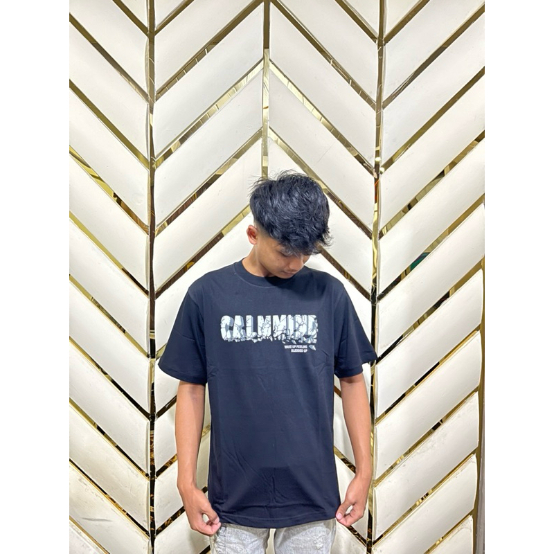 T-SHIRT CALMIND GRAY WAKE UP PEELING  BLASSED UP PRINTED BLACK