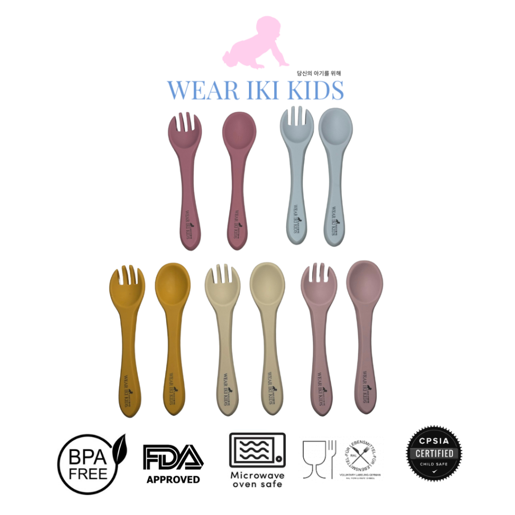 Wear Iki Kids - Silicone Spoon And Fork / Sendok Dan Garpu Silikon