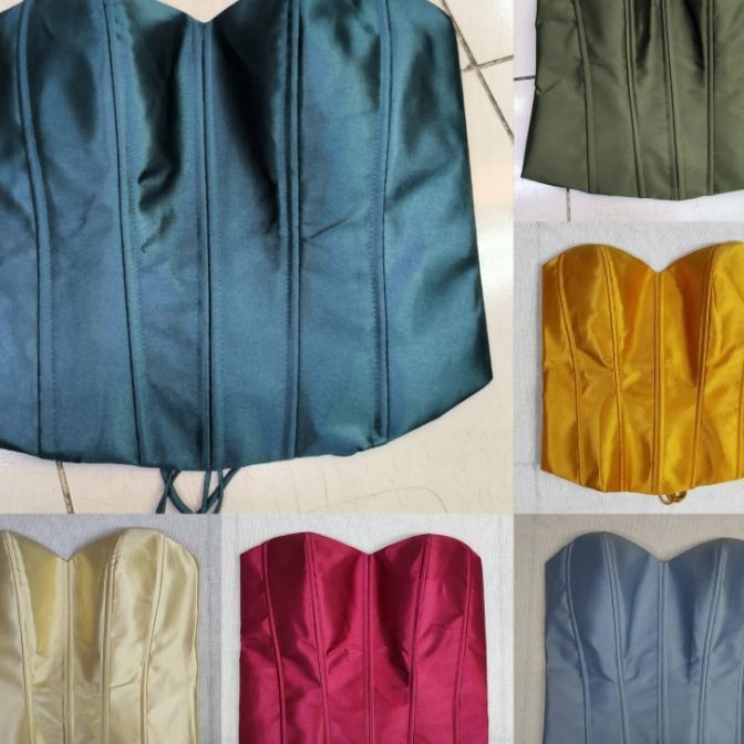 Terjangkau longtorso kebaya  longtorso satin resleting  bustier kebaya  kamisol satin  dalaman kebay