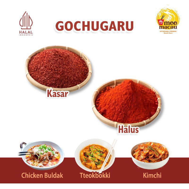 

PROMO Gochugaru Halal MUI / Bubuk Cabe Cabai Red Pepper Powder Korea - Kasar & Halus 50 Gram / Cabai Flake Kasar / Cabai Bubuk Super Korea Halus / Cabai Bubuk Murni / Gochugaru Korea / Gochujang Korea Bumbu Masak Korea Pedas Nikmat Halal / Cabe Bubuk