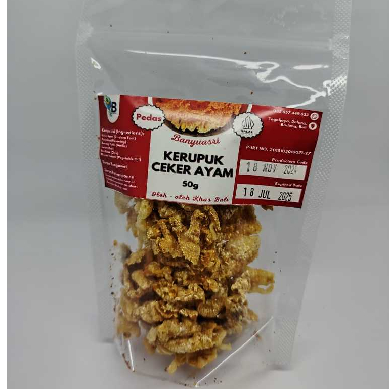 

Kerupuk Ceker Ayam Banyuasri 50gr Oleh Oleh Khas Bali