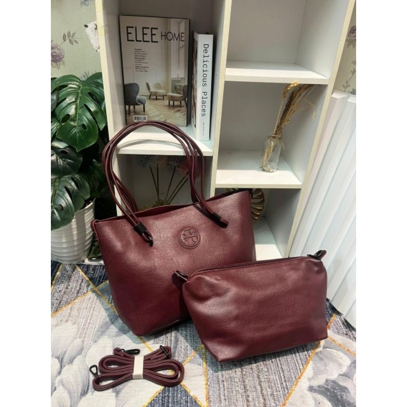 Tas Wanita TB Premium Tote Bag Large Set Pouch 2in1  Termurah Semi Mirror TAS TOTE BAG IN BAG TORY B