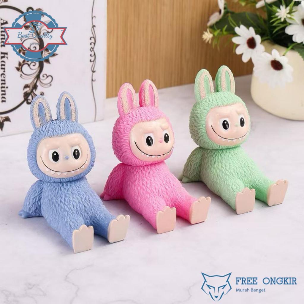 Holder Smartphone HP Figure Labubu Lucu untuk Dekorasi Meja Phone Holder Stand Dudukan Ponsel Hp Kek