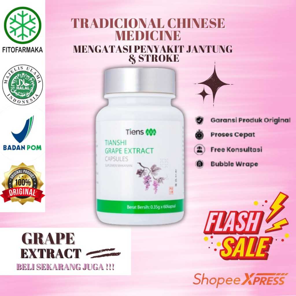 

HERBAL CINA Mengatasi Penyakit Jantung,Stroke,Penyumbatan Pembuluh Darah Dan Vertigo Grape Extract