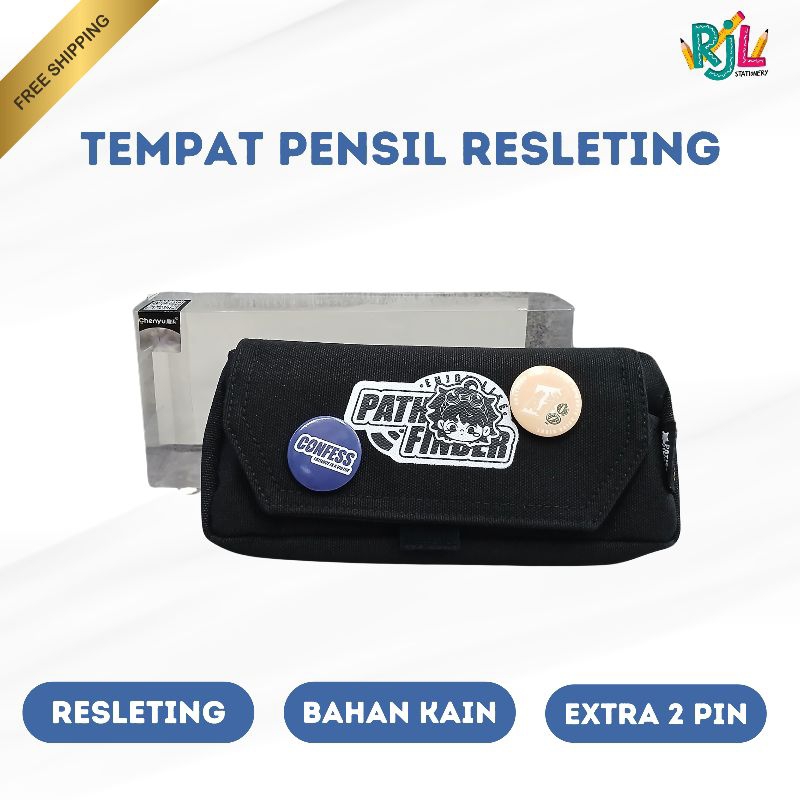 

Tempat Pensil Resleting | Bahan Kain | Extra 2 Pin