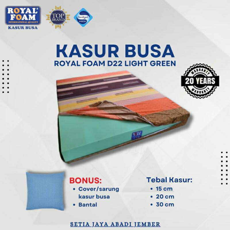 Kasur Busa Royal Foam D22 Light Green