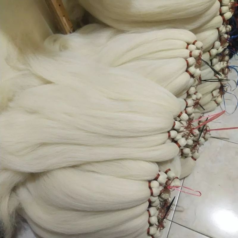 rambut sintetis sambung warna putih/rambut cemara/rambut sambung panjang