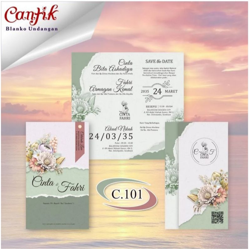 Cetak Undangan Motif Cantik 101