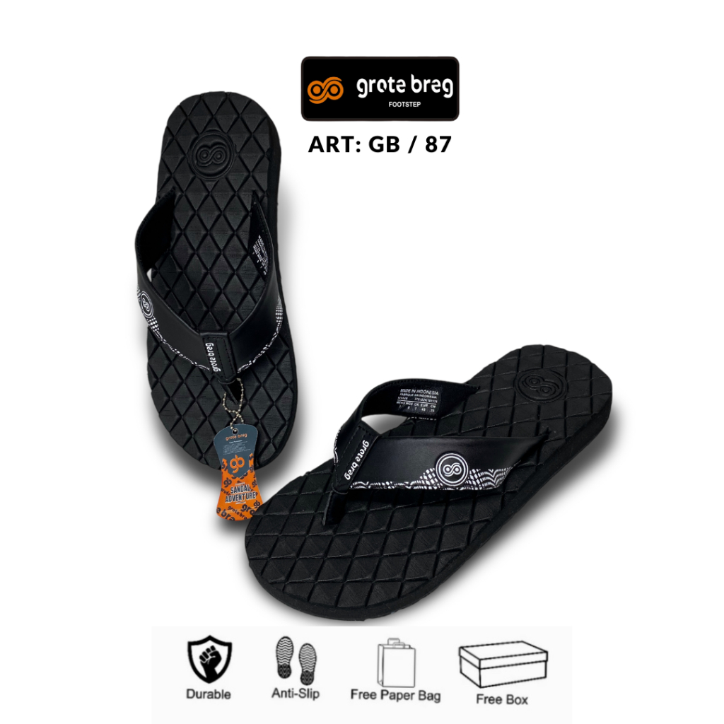 Sandal Jepit  Pria Wanita - Grotebreg GB 87 - Sendal Karet Original Terbaru  - Flat Sandal Distro