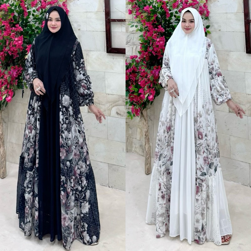 “NEW SYAR’I”READY JAVANA  MAXI GAMIS SYAR’I GAMIS HAJI GAMIS UMROH BEST SELLER SET DENGAN KHIMAR BY 