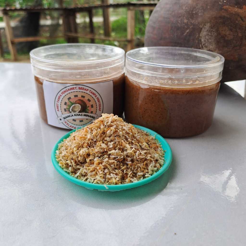 

300 gr kelapa gongseng, kelapa sangrai, ambu-ambu bumbu masak rendang