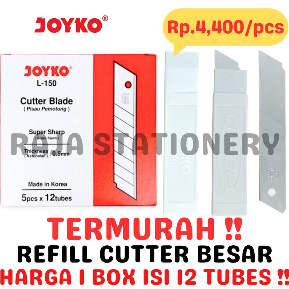 

KODE I94Z JOYKO REFILL CUTTER BLADE ISI ULANG CUTTER ISI KATER JOYKO L5 BESAR PISAU L15 12PCS