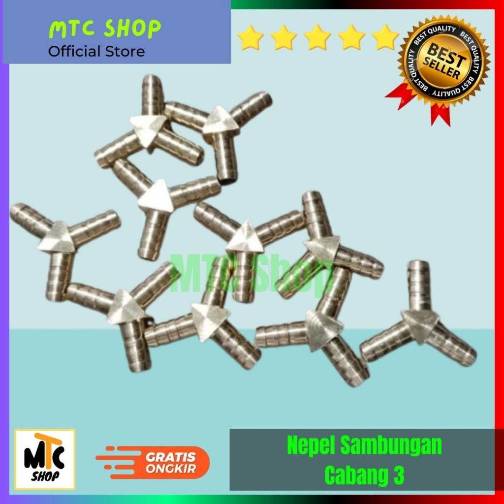 Sambungan Selang Cabang 3 Kuningan | Nepel Sambungan 3/8 Cabang 3 | Sambungan Selang Gas Kompresor