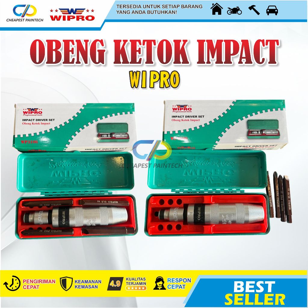 WIPRO OBENG KETOK Impact Screwdriver Obeng Ketok Set Wipro 6 pcs