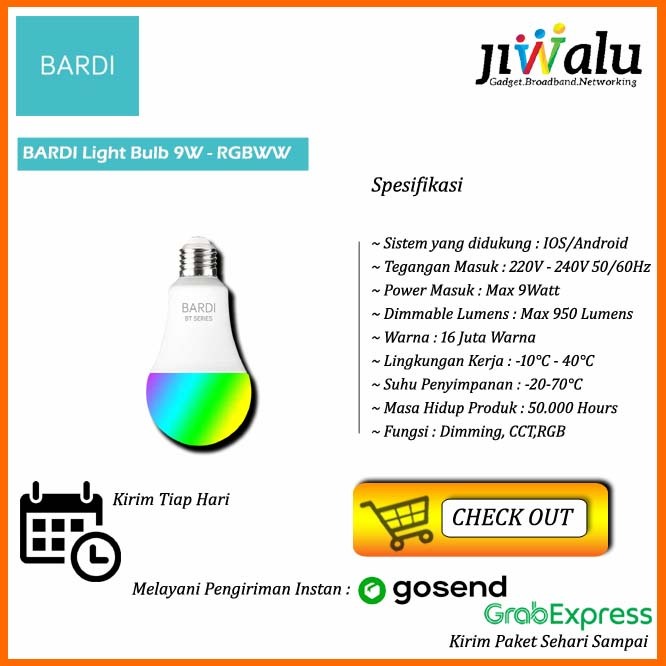 Bardi Smart Light Bulb 9W - RGBWW