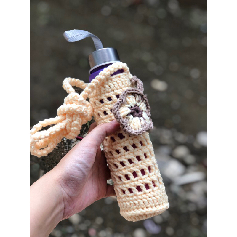 TAS BOTOL RAJUT TANGAN/TAS LUCU/TAS BOTOL ANAK/TAS RAJUT HANDMADE CROCHET