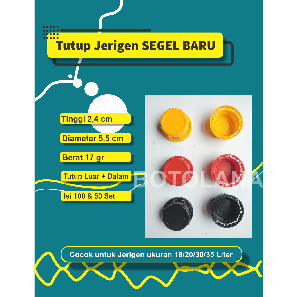 Tutup Jerigen BARU SEGEL Tutup Luar Dan Dalam / Tutup Jerigen Baru / Tutup Jerigen Segel / Tutup Jer