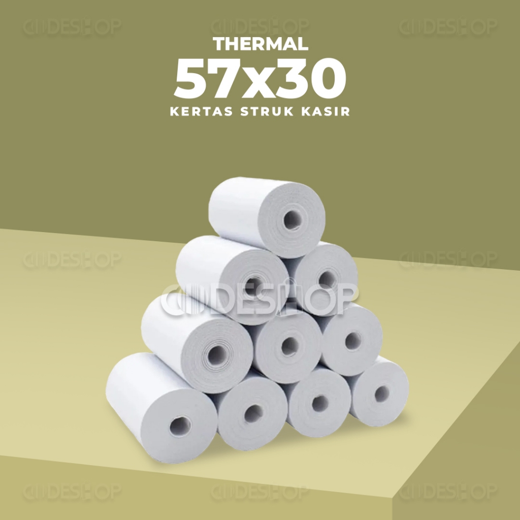 

Kertas Kasir Thermal 57x30mm / 57 x 30 / 57x30 mm Struk Nota Coreless