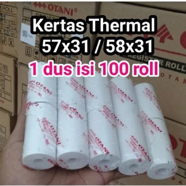 

(isi 100roll) KERTAS STRUK THERMAL LOGO BRI 57X33 57x30 MURAH!! Untuk Printer bluetooth, Agen Brilink, EDC