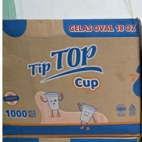 Gelas Plastik TIPTOP OVAL 18oz & 22oz (PER DUS)