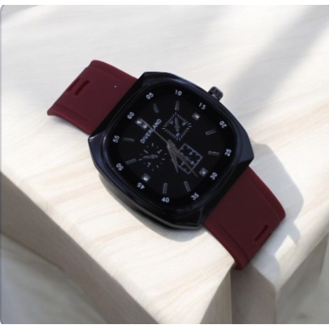 BISA COD JAM TANGAN PRIA & WANITA DIVERLAND ORIGINAL KH-132 TALI RUBBER CHRONO VARIASI FREE BOX