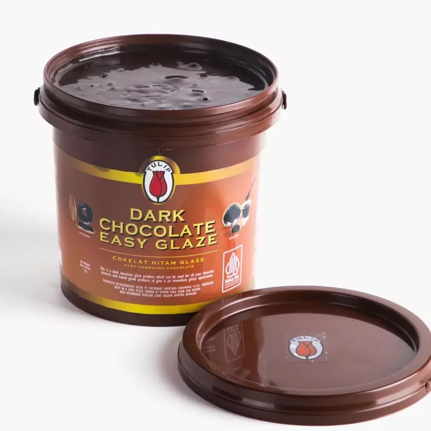 

Tulip Easy Glaze Dark Chocolate 1 Kg – Dip Glaze Topping Donat