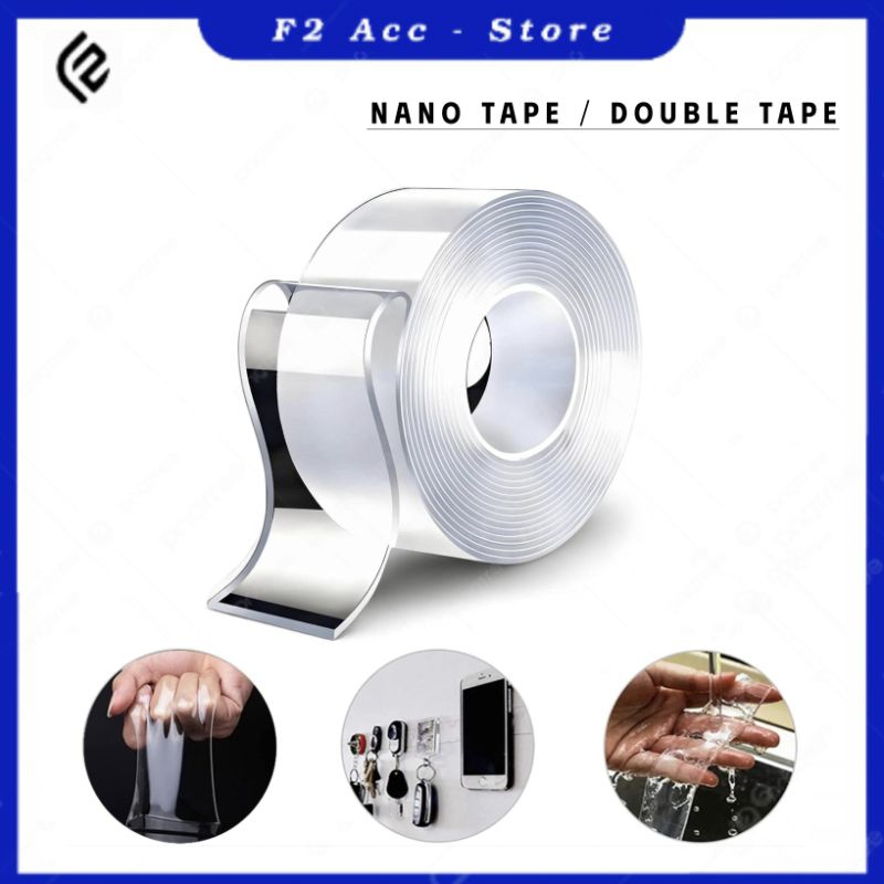 

F2 - Nano Tape 5M 3M 1M / Double Tape Ajaib 2Sisi Transparant Waterproof