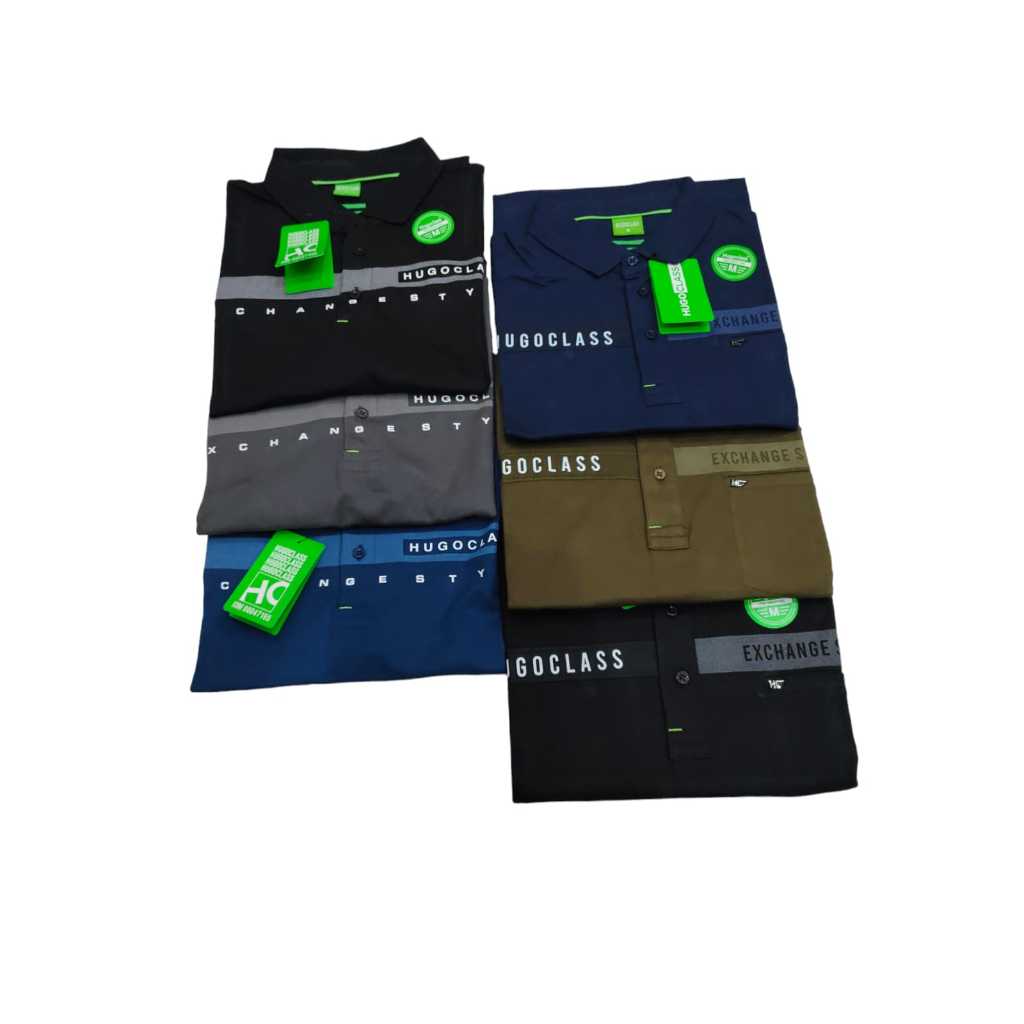kerah hugo class combed premium / kaos kerah hugo class premium original