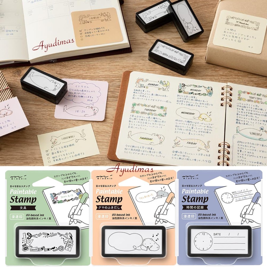 

Midori Stamp Half Self Ink for Notebook and Journal - stempel / cap