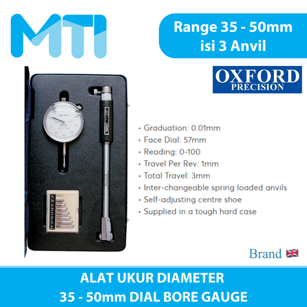 

OXFORD Alat Ukur Diameter 35 - 50mm Dial Bore Gauge