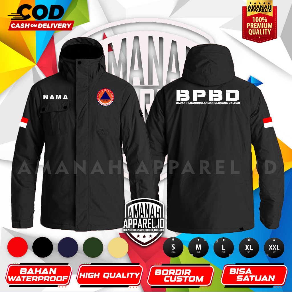 JAKET TACTICAL BPBD HITAM -JAKET TAD BPBD HITAM -JAKET TACTICAL CUSTOM BORDIR