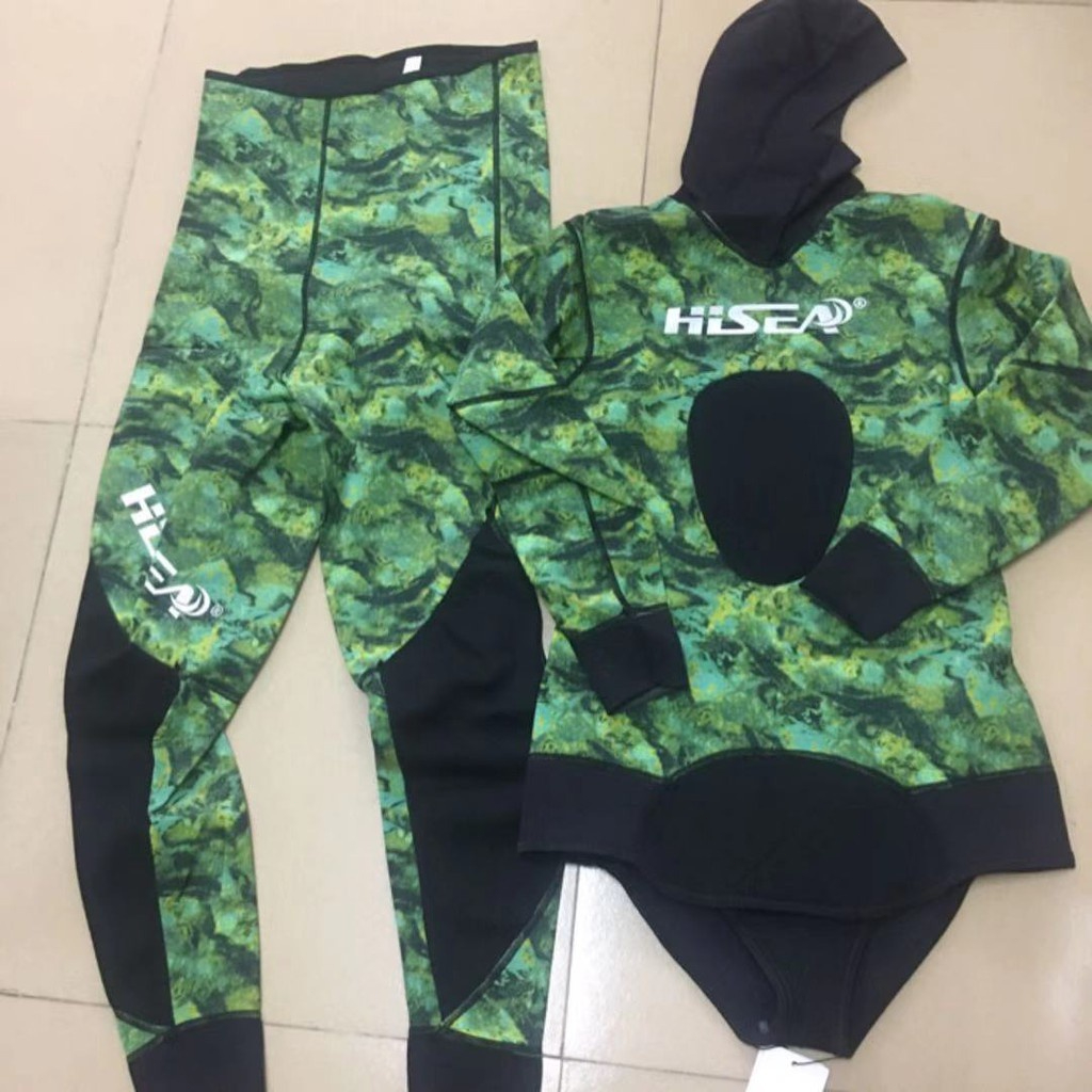 1.5mmHisea Men's Yamamoto Open-Cell wetsuit diving set scuba diving suit two-piece long sleeve spear
