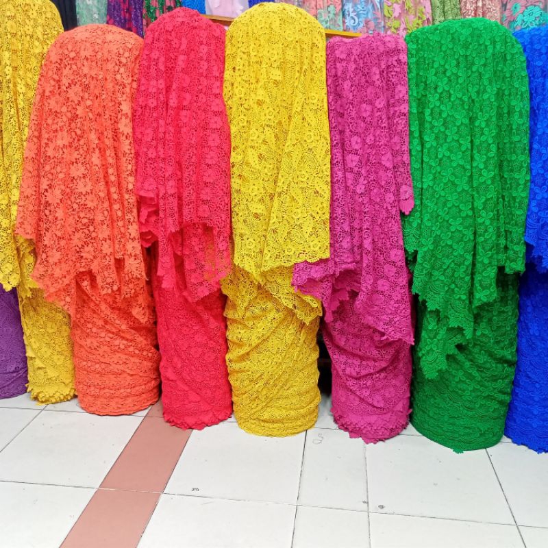 Kain/Bahan Brokat Prada Okki GRADE A | Brokat Prada Garment Premium / Bahan Brokat Prada Kebaya