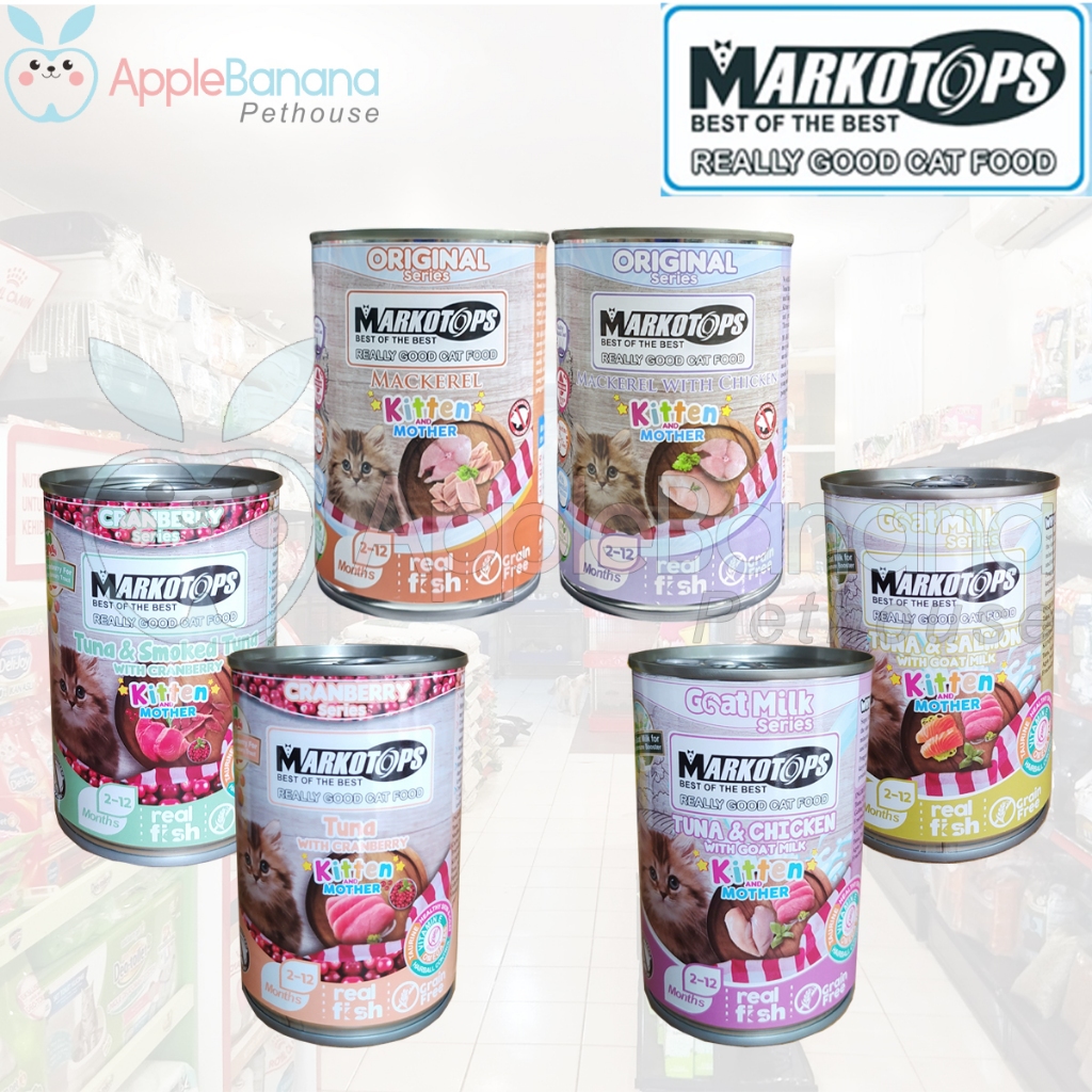 Markotops Kaleng Kitten Makanan Anak Kucing Wet Cat Food 400gr - Markotops Kitten 400gr