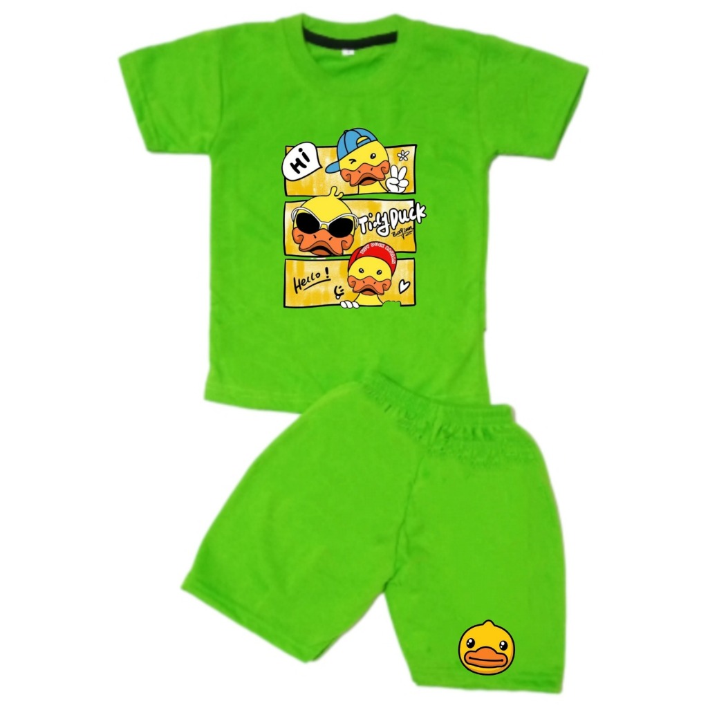 Baju Setelan Distro Anak Motif Bebek Tidy Duck BISA COD