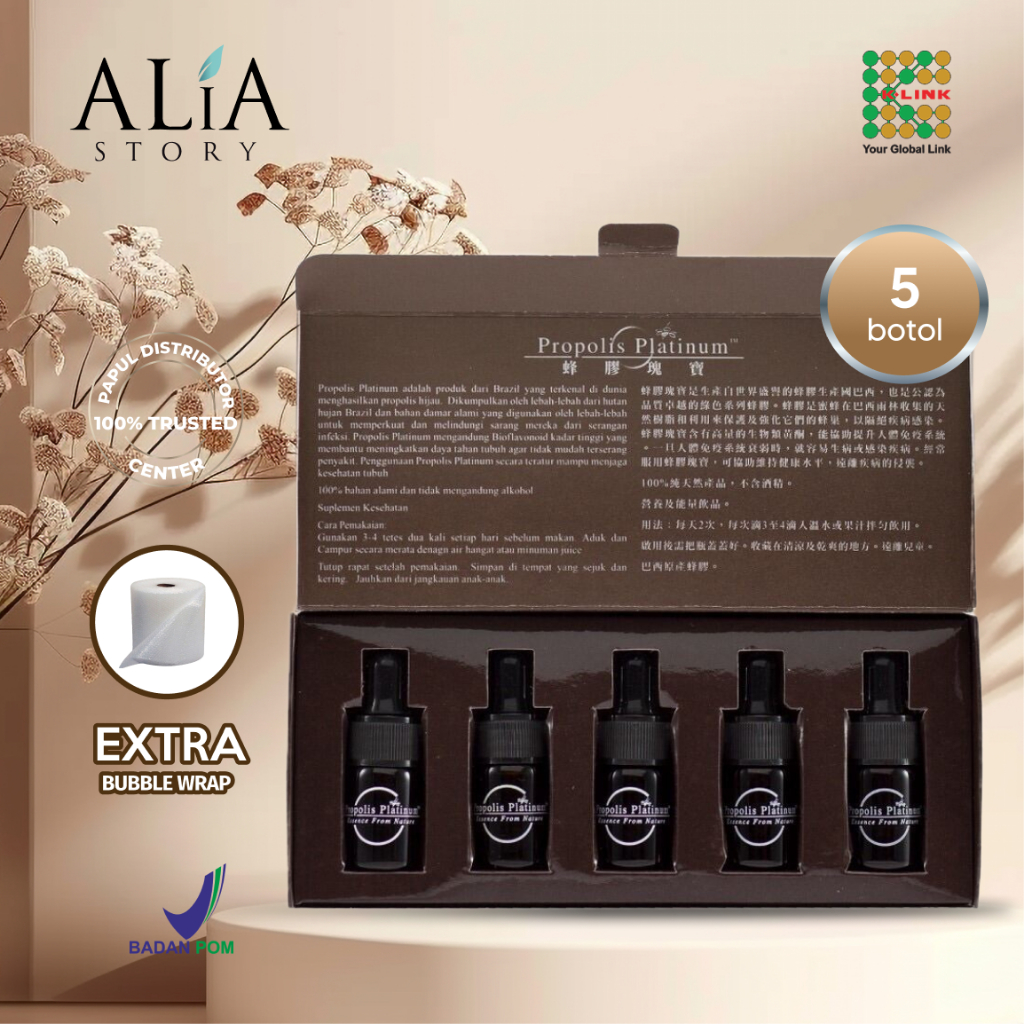 Propolis Platinum K-Link (1 Box isi 5 Botol) Essence From Nature Air Lebah Alami Original K-Link