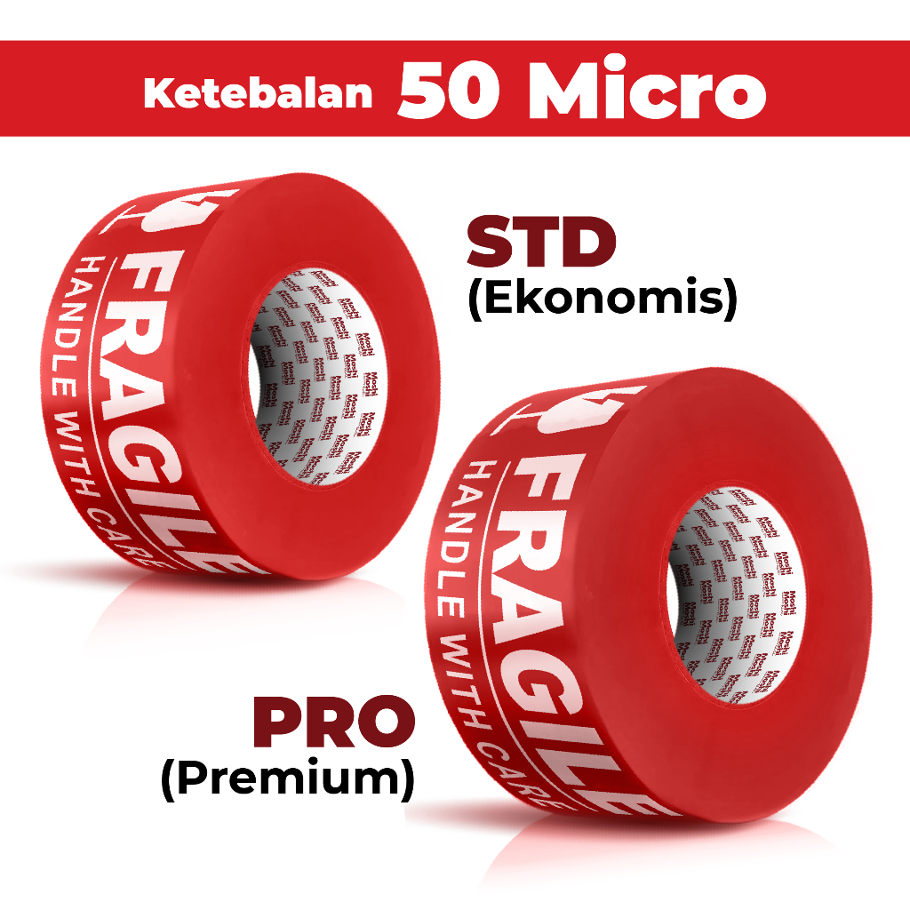 

YEN Lakban Fragile Moshi 2 inch Yard Isolasi Tape Perekat Kuat