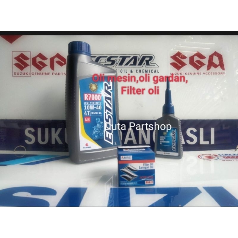 paket oli mesin skywave spin hayate skydrive original Suzuki Genuine Oil SGO ecstar