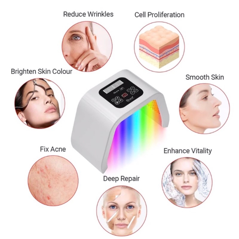 7 warna Aqua light omega light pdt photon therapy led mask masker wajah serum alat facial salon keca