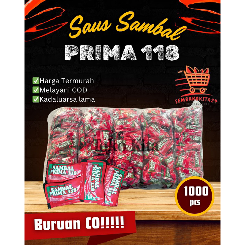 

Saos Sambal Prima Sachet Merah 1 Ball isi 1000 Pcs @ 4 Gram