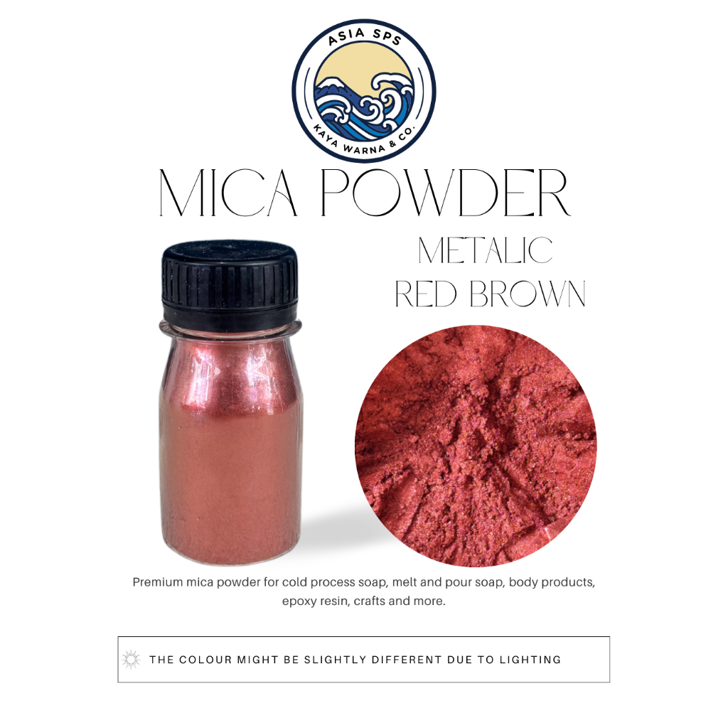 

Bubuk Mika Pigment RED BROWN Powder Serbuk Dekorasi Otomotif Resin Sablon Slime (15g)