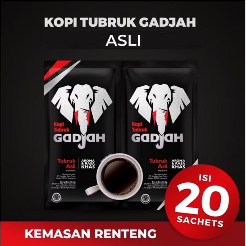 

KOPI TUBRUK GADJAH 1Rc ISI 20 SASET