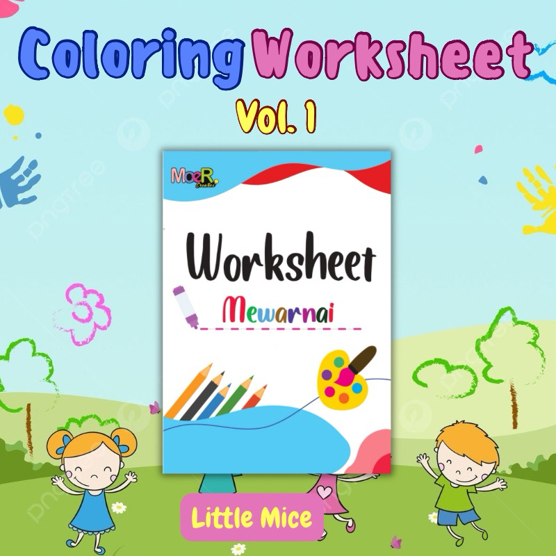 

15 Lembar Kertas Mewarnai Coloring Worksheet Anak TK PAUD