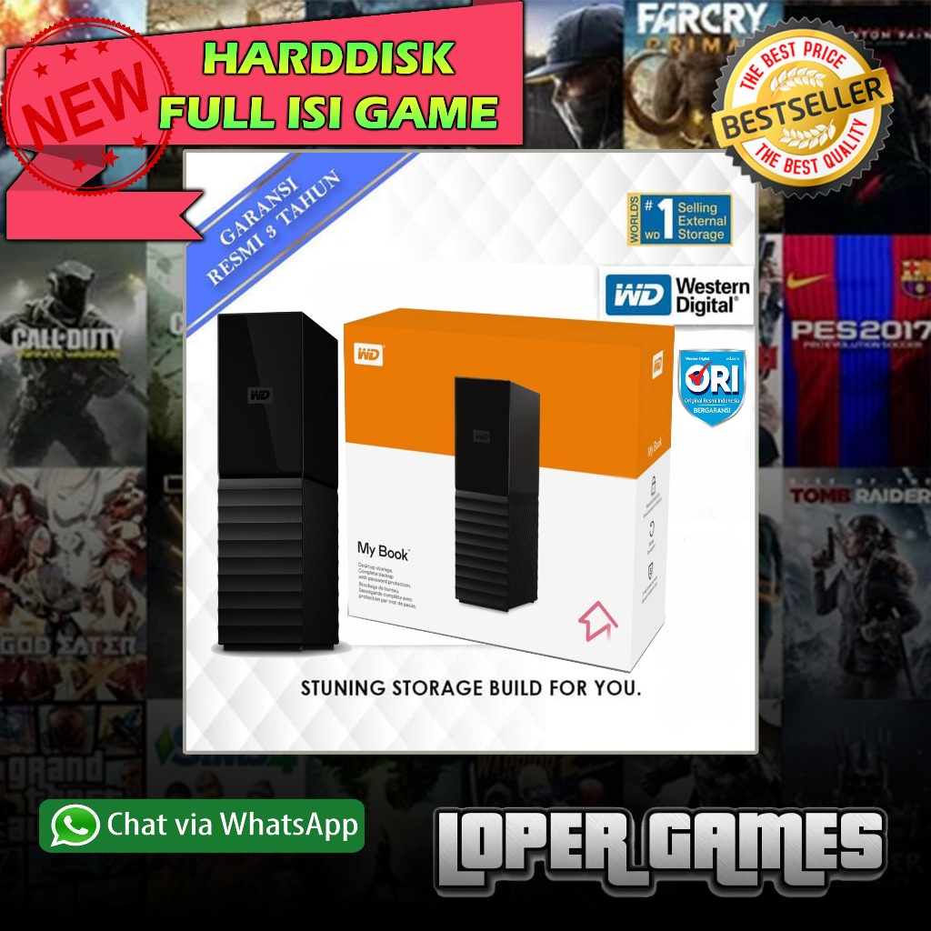 WD My Book 4TB 6TB 8TB 12TB HDD External Game PC