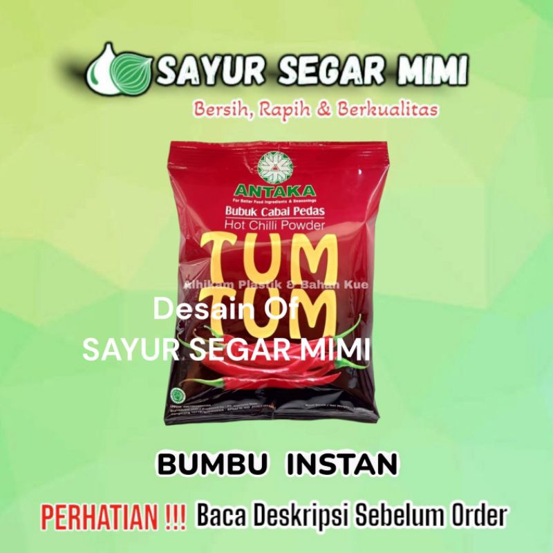 

Bubuk Cabe Cabai Antaka Tum Tum Pedas 100 GR - Sayur Segar Mimi