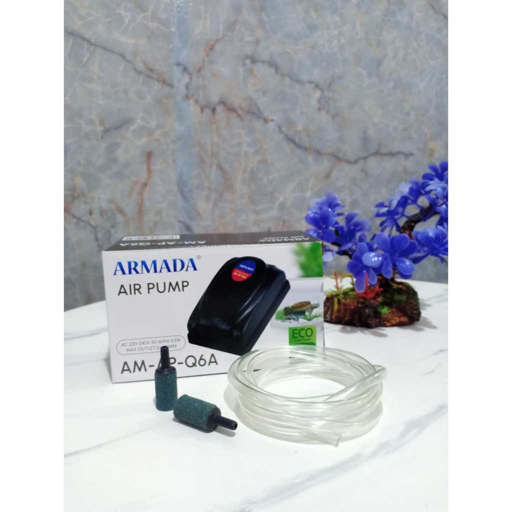 Paket Aerator Aquarium 2 Lubang – Pompa Oksigen Ikan Hias & Alat Gelembung Udara