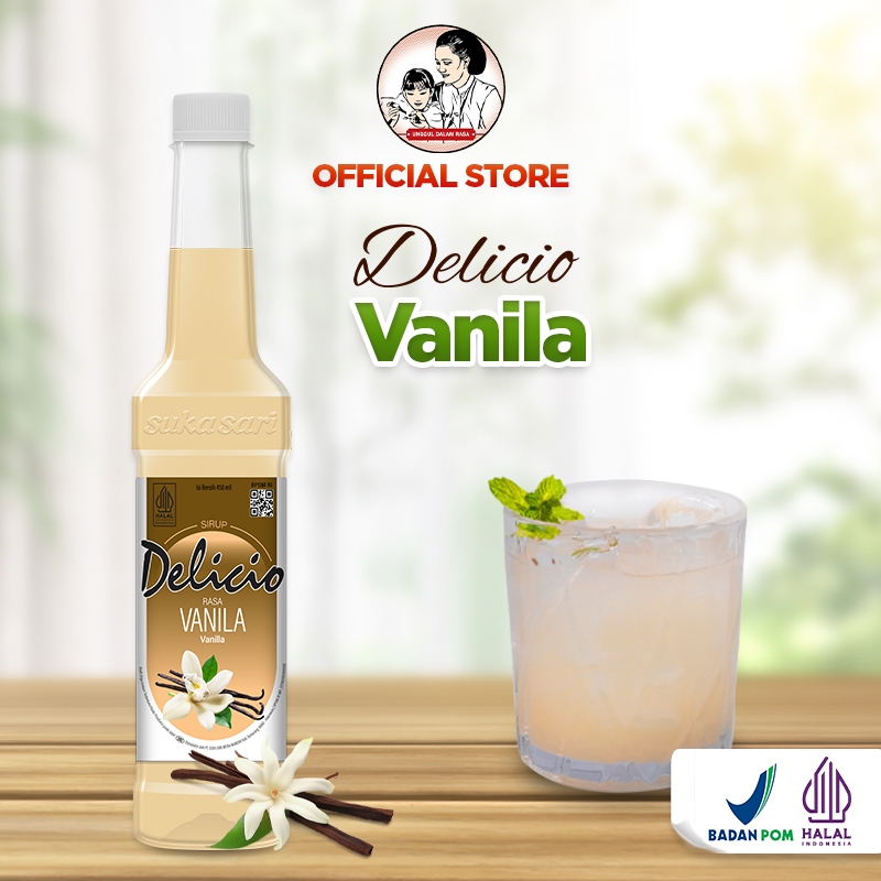 

Delicio Sirup Rasa Vanila botol plastik PET 450 ml