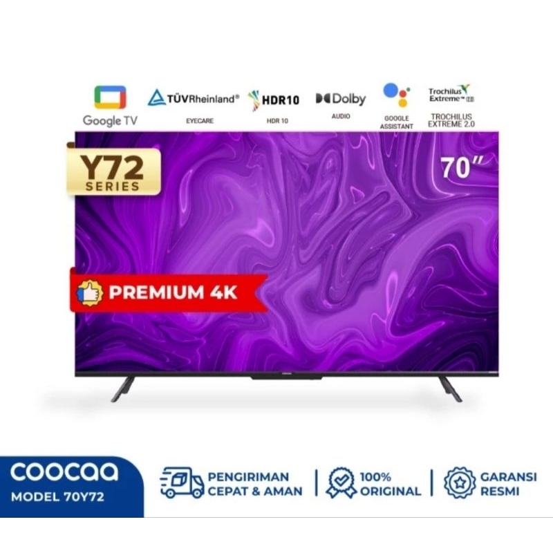 COOCAA 70Y72 Led Tv 70 inch Digital Smart Google 4K UHD TV